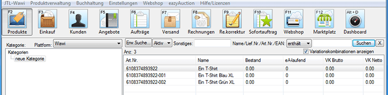 Uebersicht Variationen