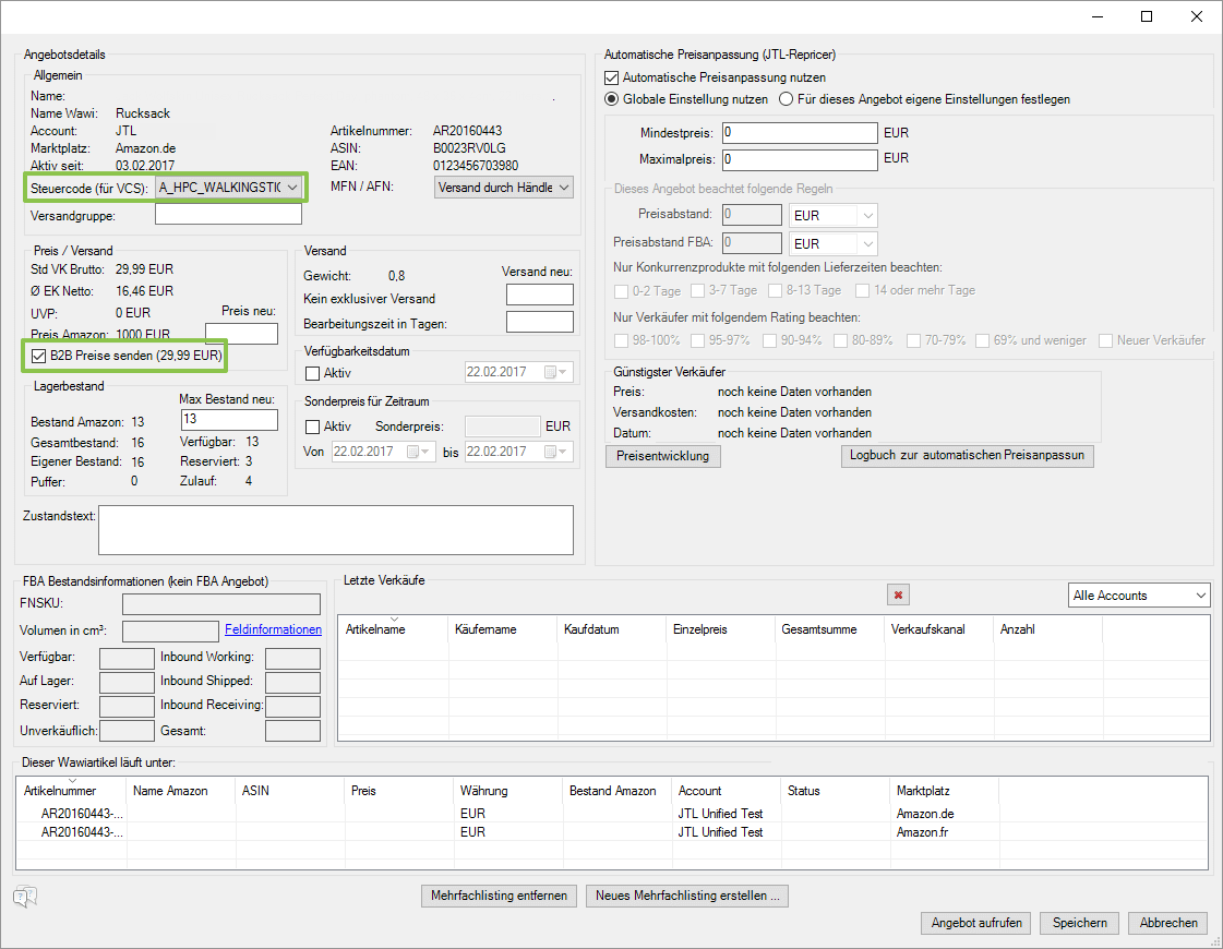 Mehrfachlisting für Amazon mit JTL-eazyAuction