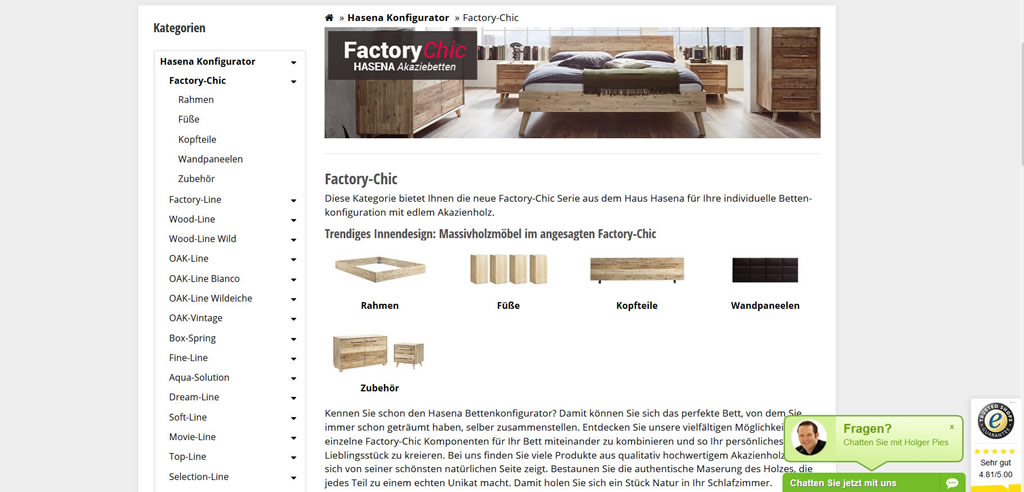 Im JTL-Shop Betten nach Wunsch konfigurieren