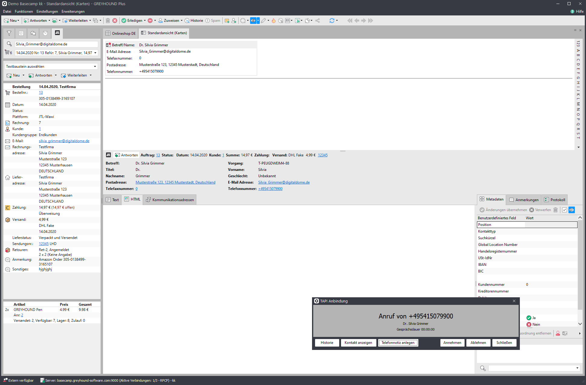 Anbindung Telefonie mit JTL Connect
