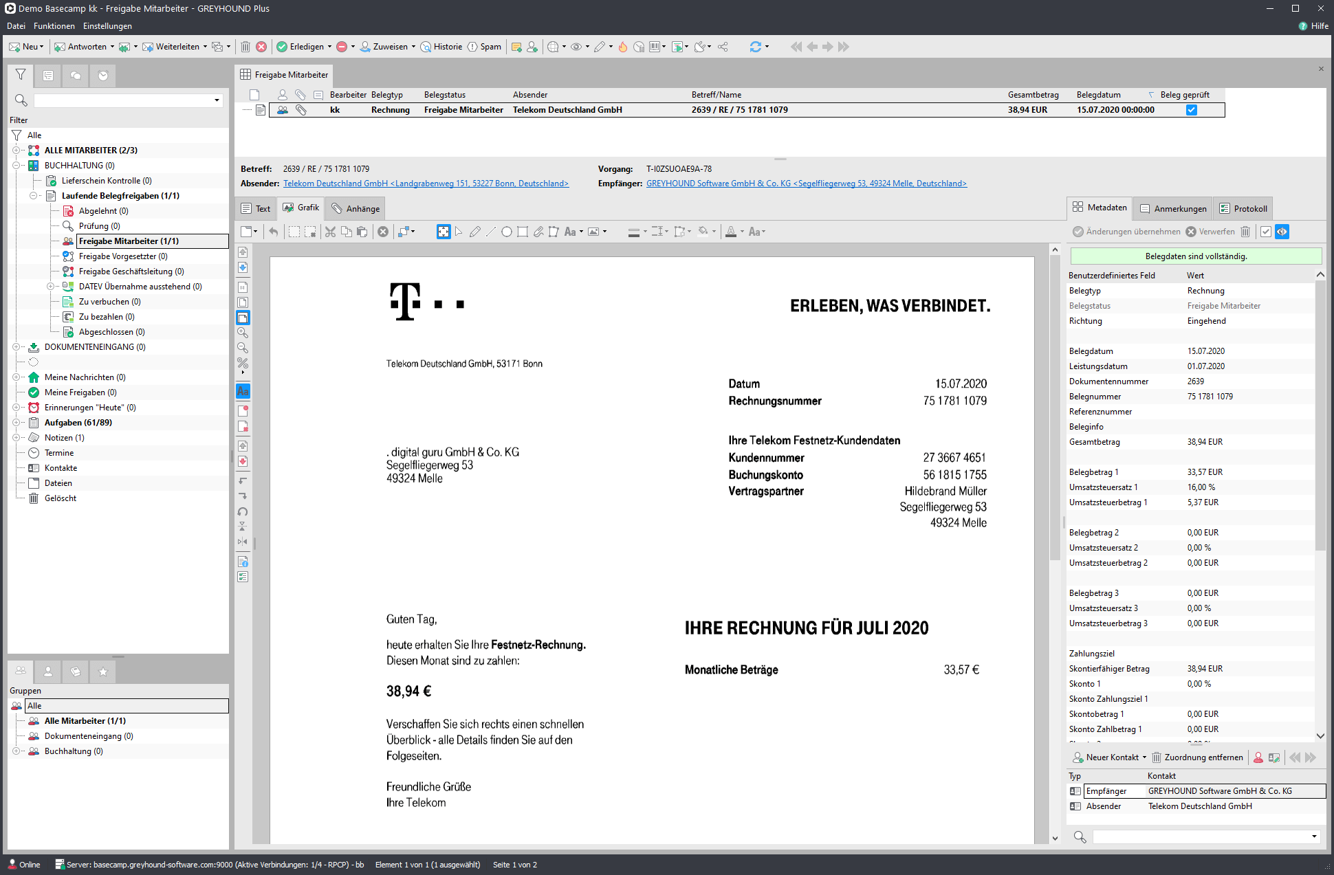 Eingangsrechnungen und Freigaben