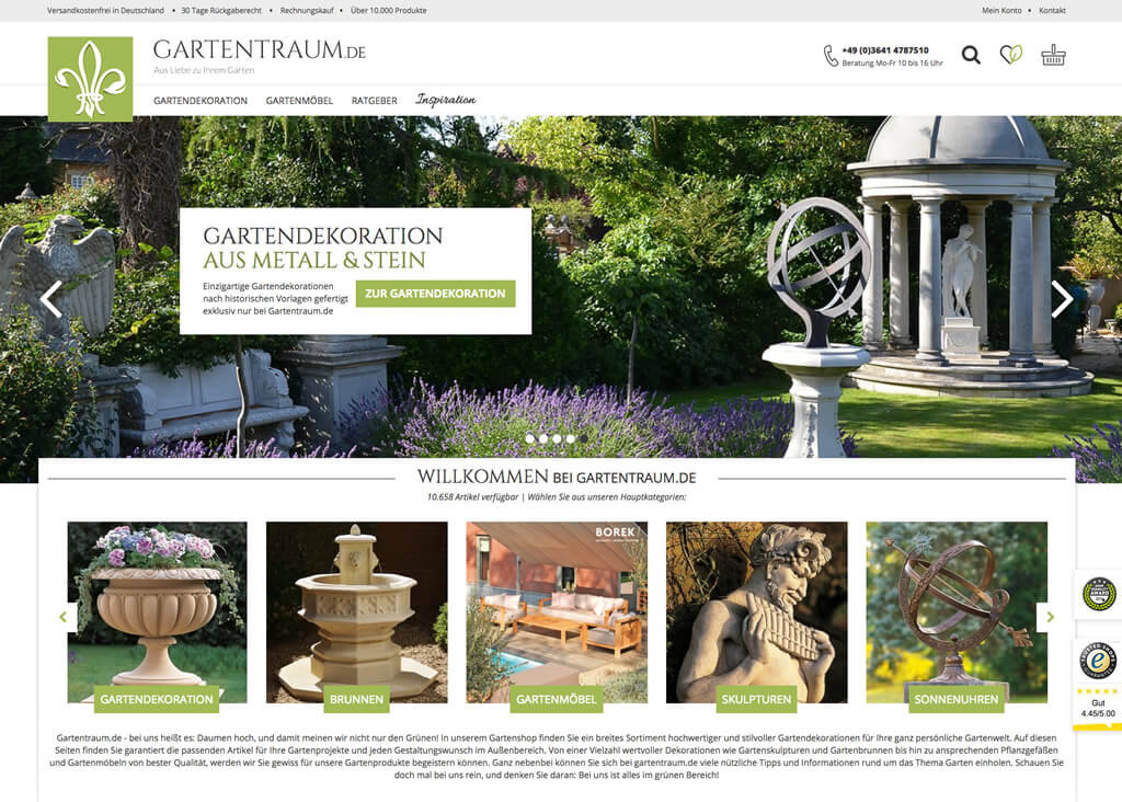 JTL-Shop Startseite Gartentraum