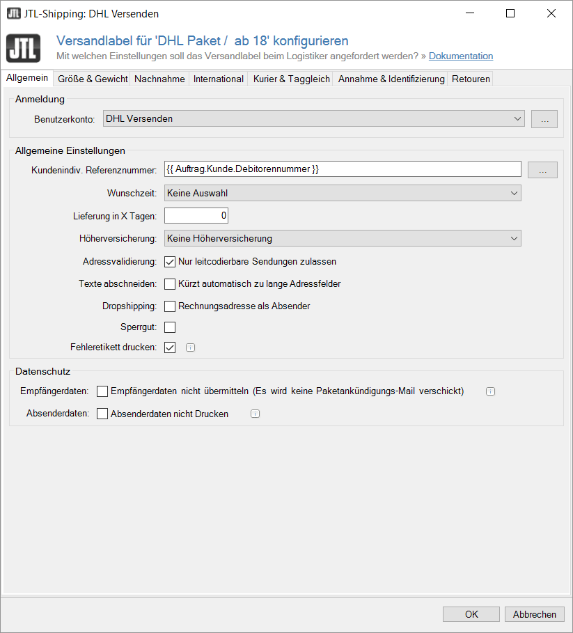 JTL-Technologiepartner DHL versenden