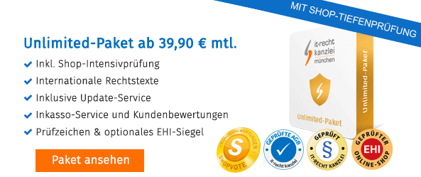 Unlimeted Paket IT Recht Kanzlei JTL Technologiepartner