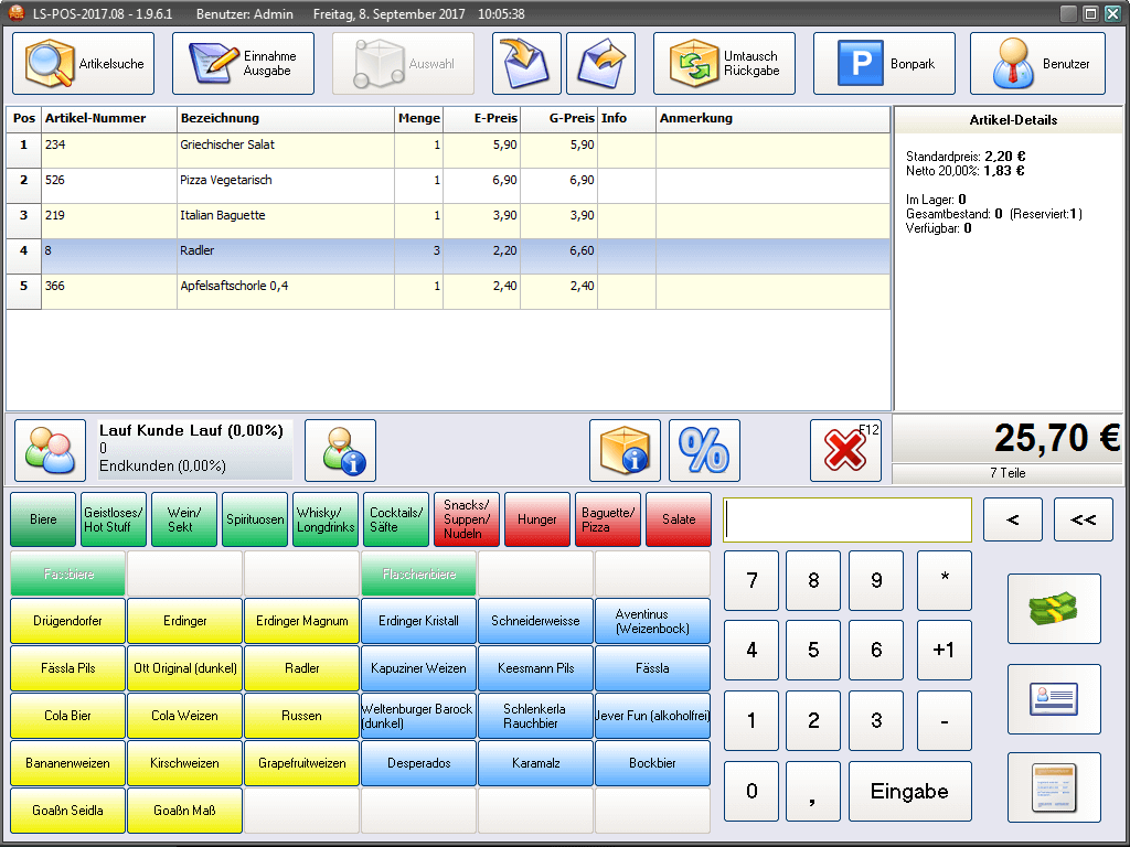 LS-Pos Kassenbetrieb Luwosoft JTL