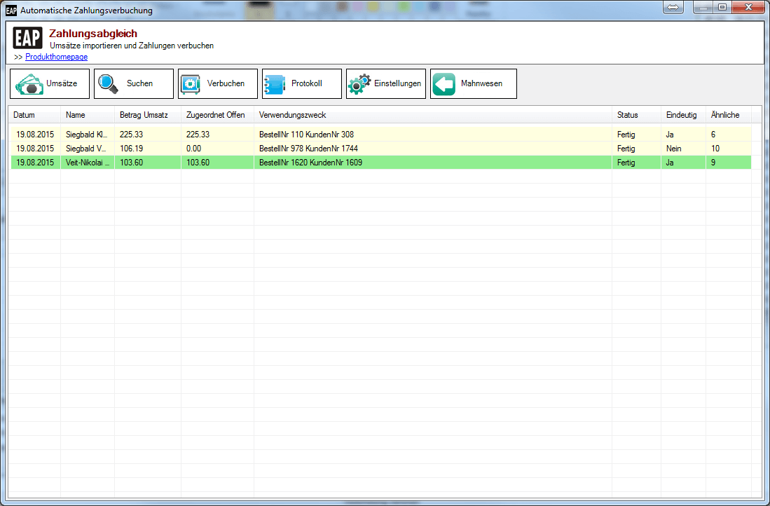 VOP Inkasso Zahlungsabgleich JTL Technologiepartner