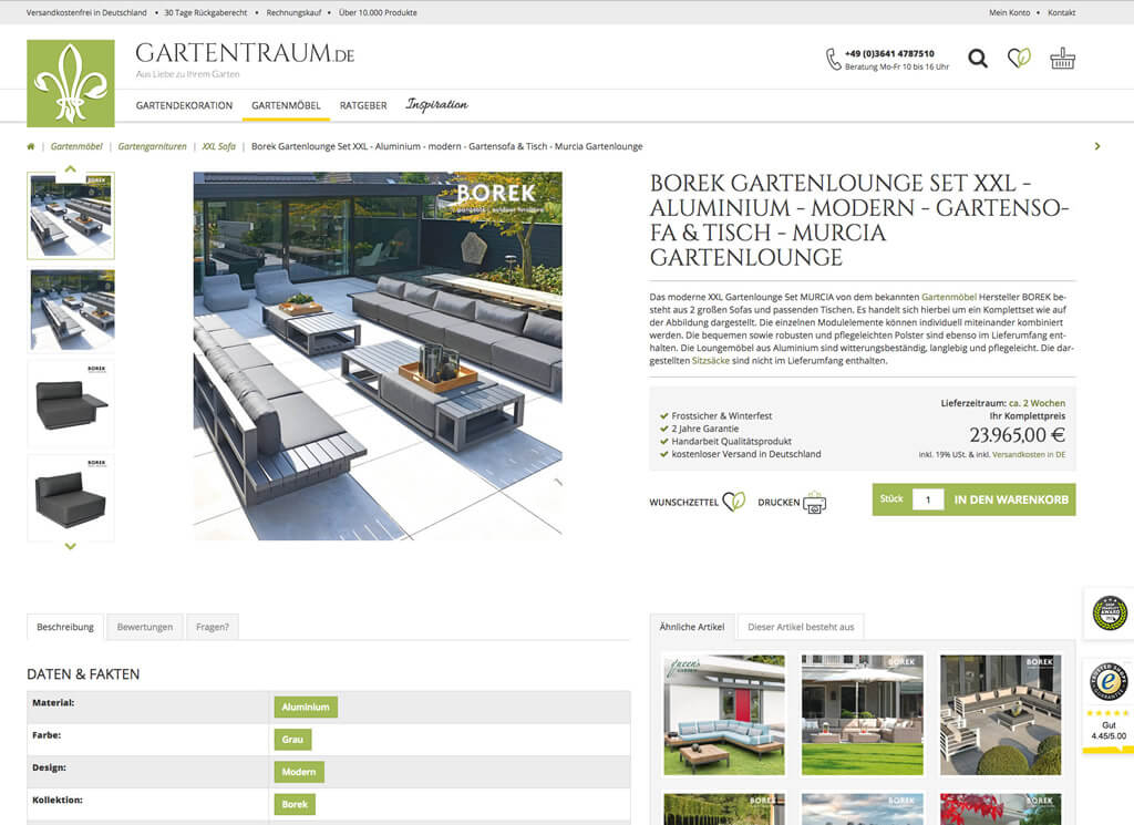 Produktansicht Shop Gartentraum