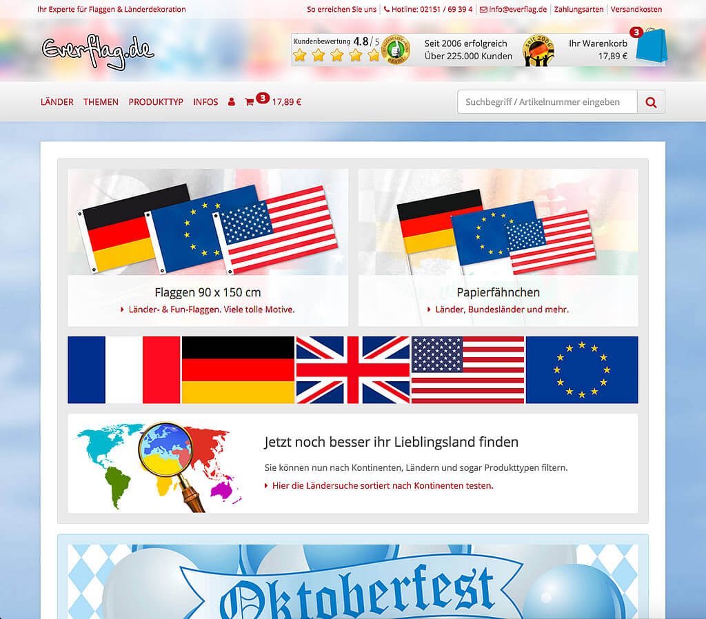 JTL-Shop Startseite Everflag