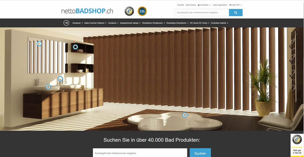 JTL-Shop Startseite Nettobadshop