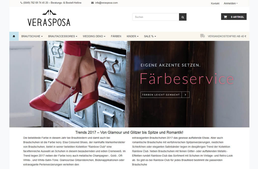 JTL-Shop Startseite Verasposa