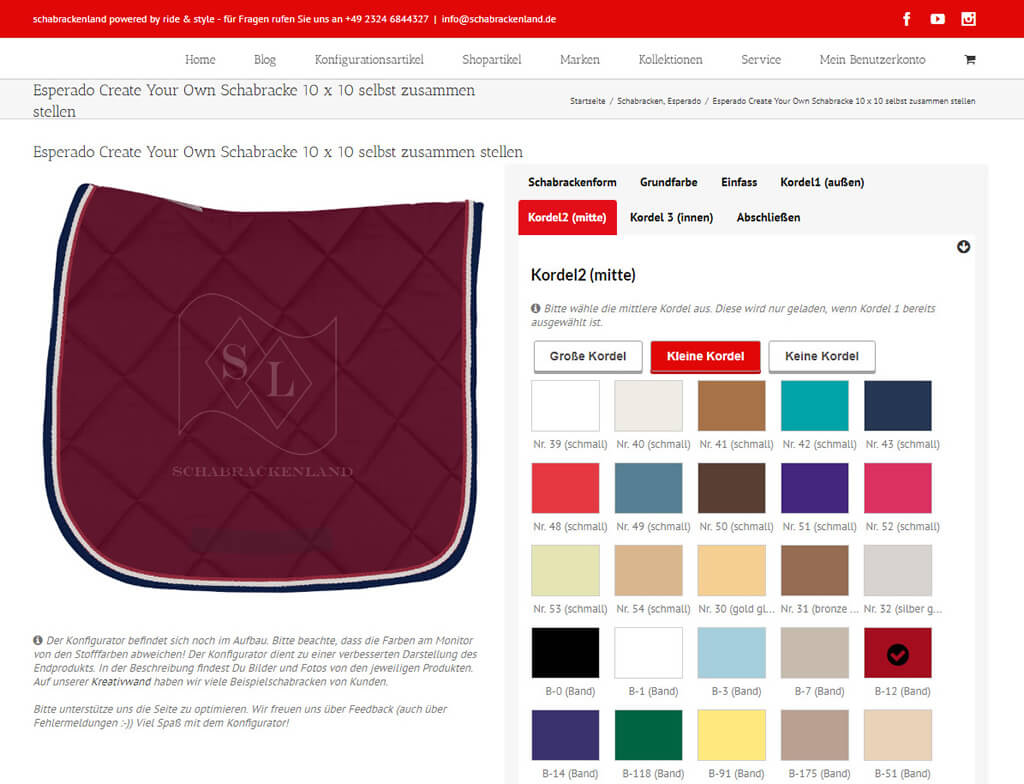 Produktkonfigurator Schabrackenland