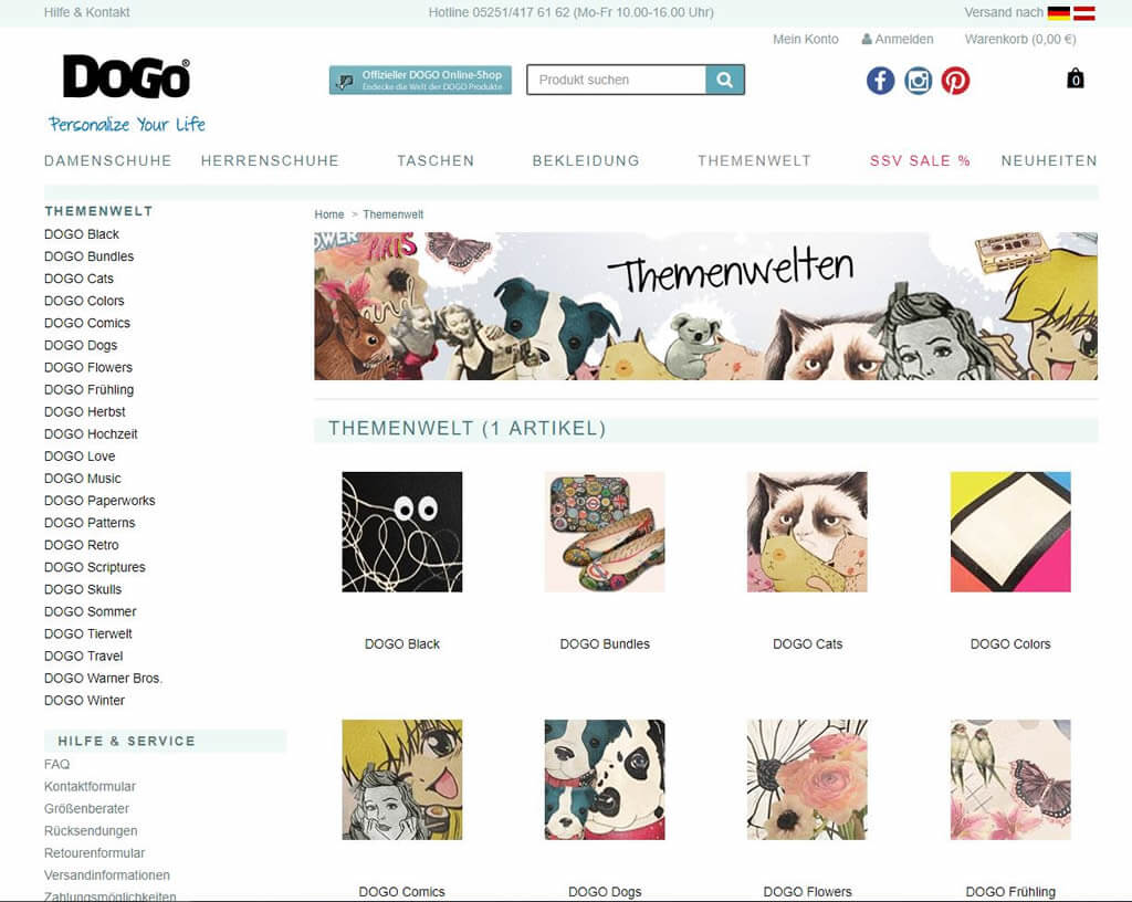 Themenwelten bei DoGo-Shoes