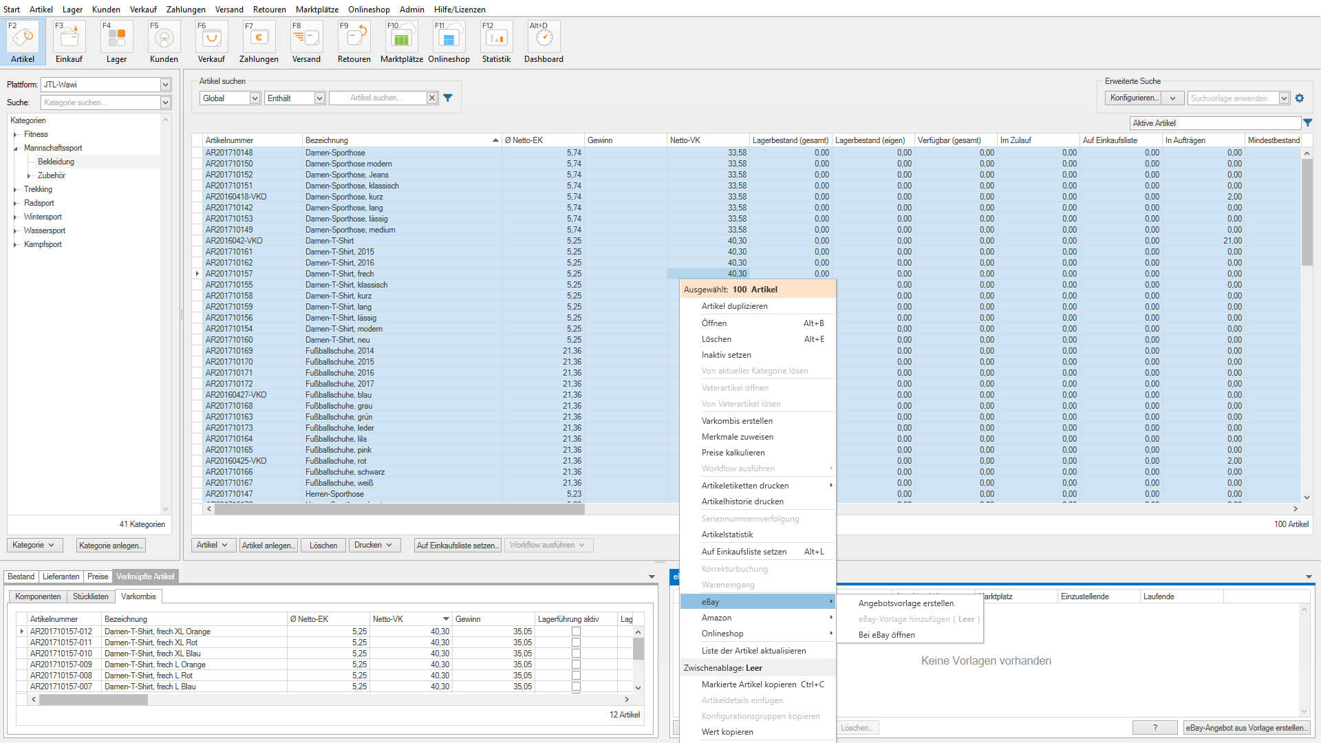JTL Technologiepartner eBay viele EBay Angebote verwalten