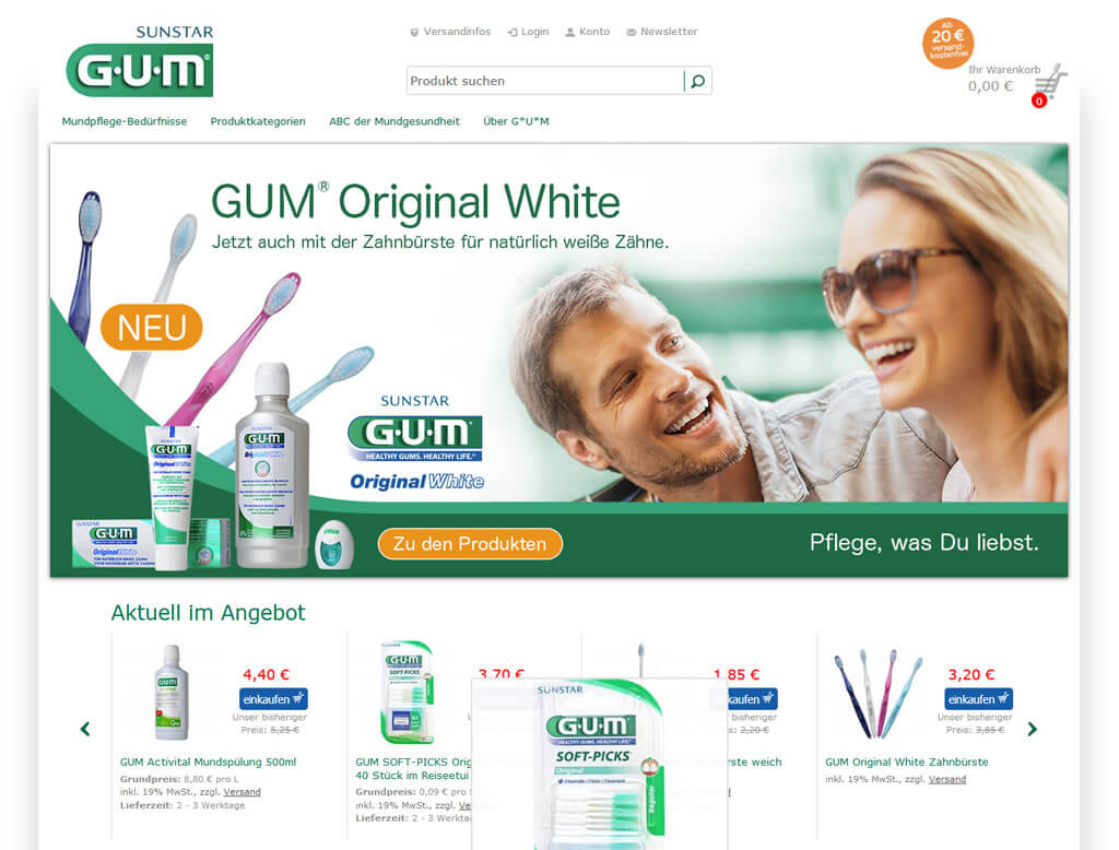 JTL-Shop Startseite GUM-Shop