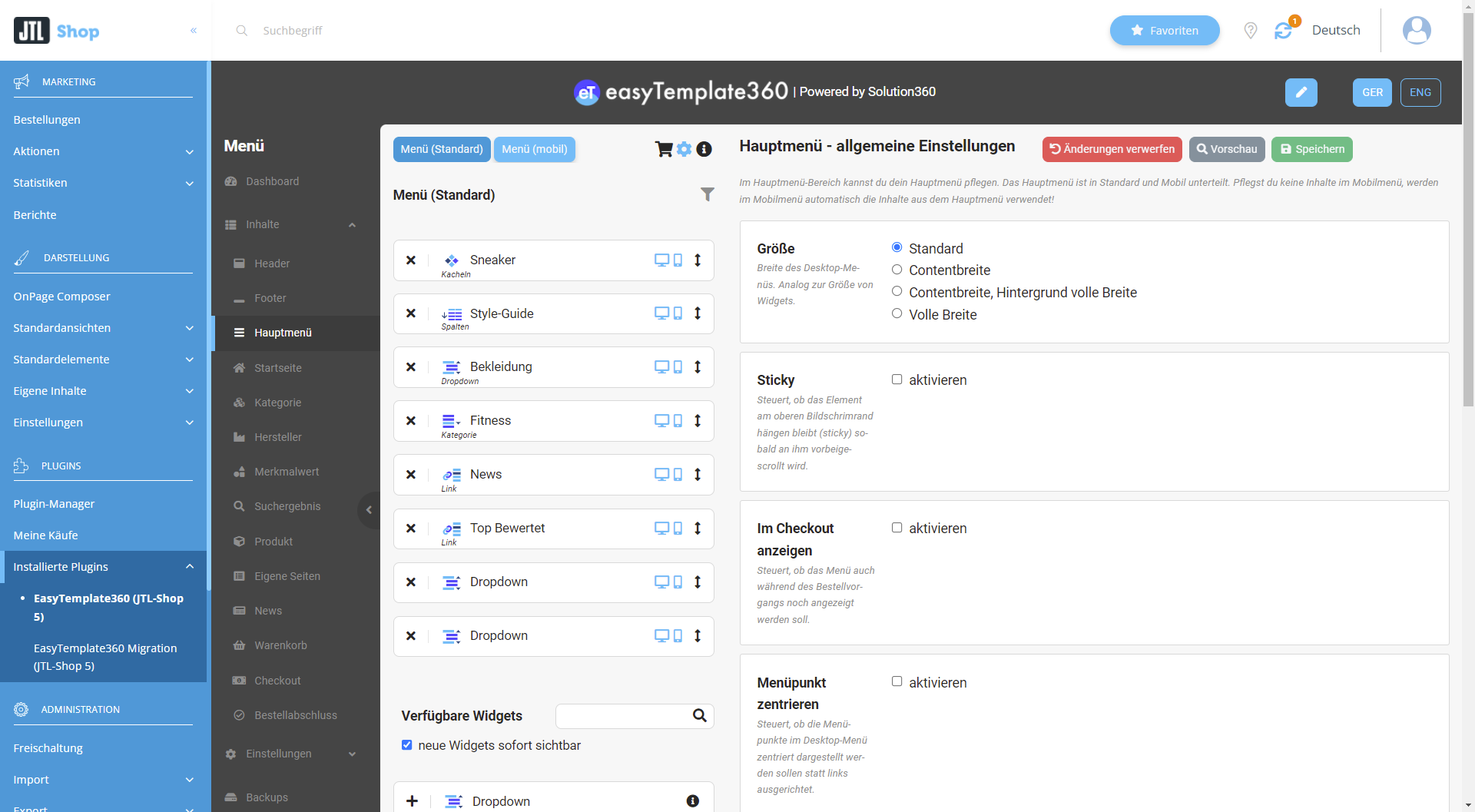 EasyTemplate360 Desktop Backend