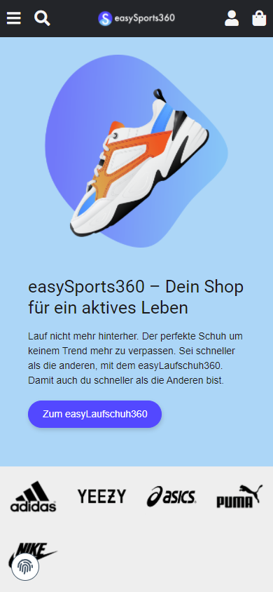 EasyTemplate360 Mobile Ansicht