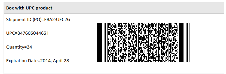 2D-Barcode für Amazon mit MHD