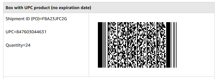 2D-Barcode für Amazon ohne MHD