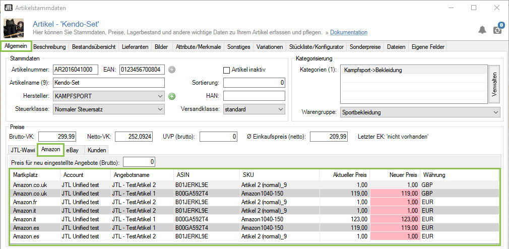 Amazon Angebote In Artikelstammdaten Angebotsmapping