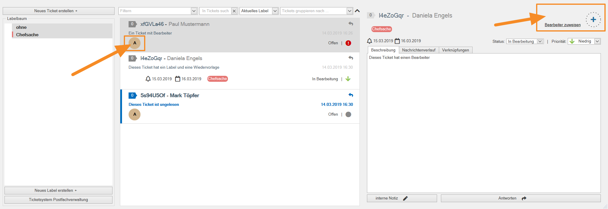 Das Ticketsystem: Paralles Arbeiten