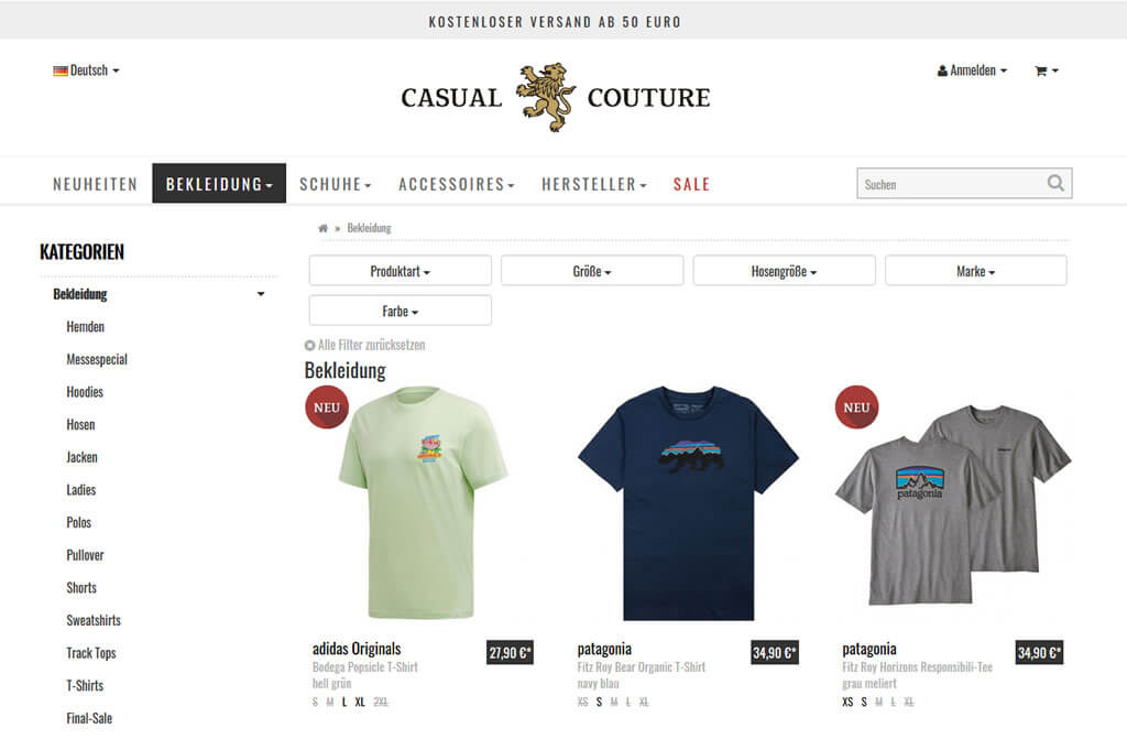 Kategorieansicht Casual Couture