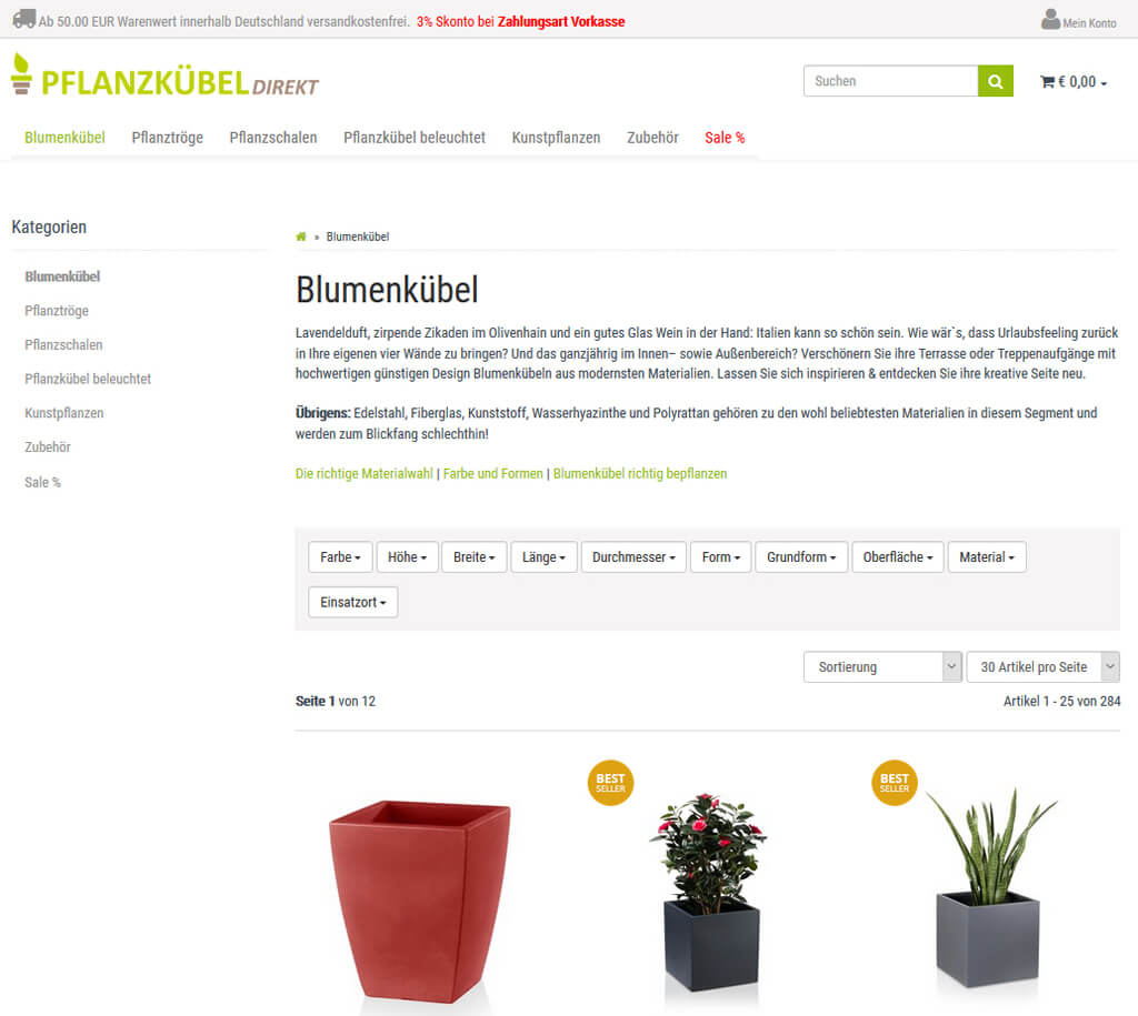 JTL-Shop Pflanzkuebel-direkt Kategorie