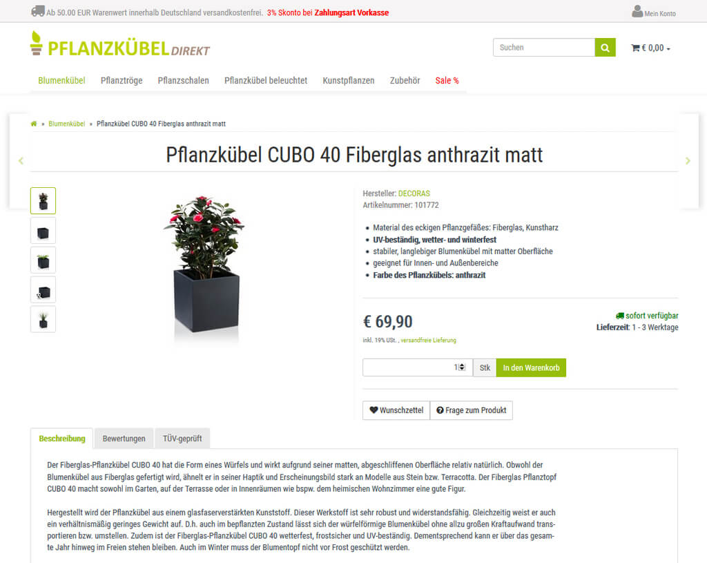 JTL-Shop Pflanzkuebel-direkt Produktseite