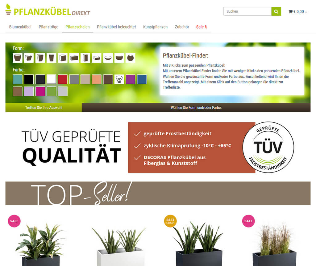 JTL-Shop: Pflanzkuebel-direkt - Startseite