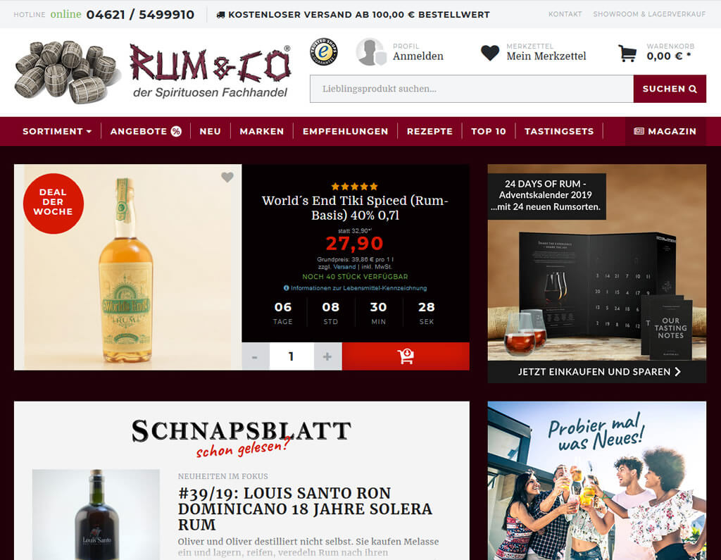 JTL-Shop: Startseite Rum & Co