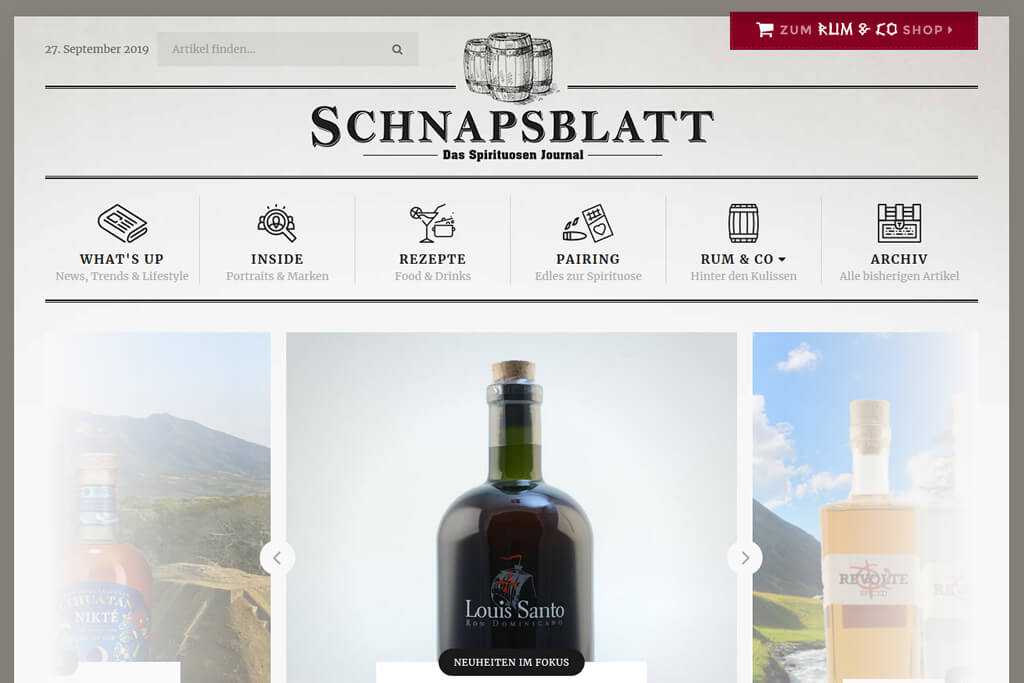 Schnappsblatt-Magazin von Rum & Co