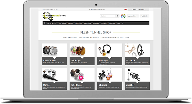 Flesh Tunnel Shop: Referenz bei JTL