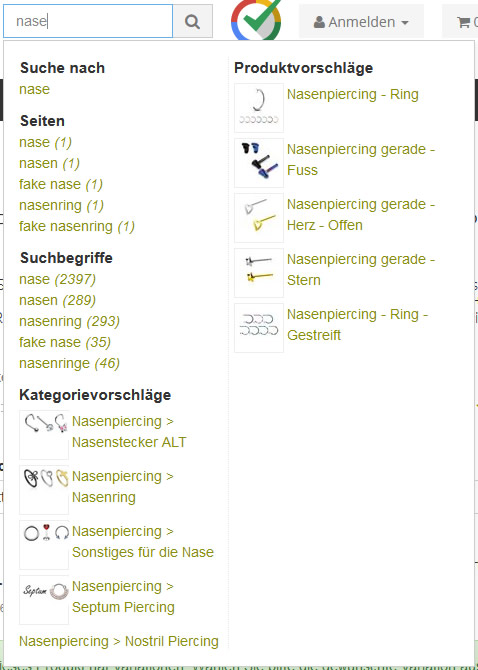 Suchvorschläge mit JTL-Search