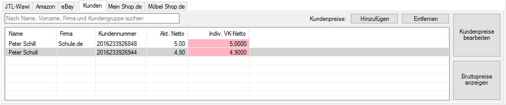 Kundenindividuelle Preise zuweisen