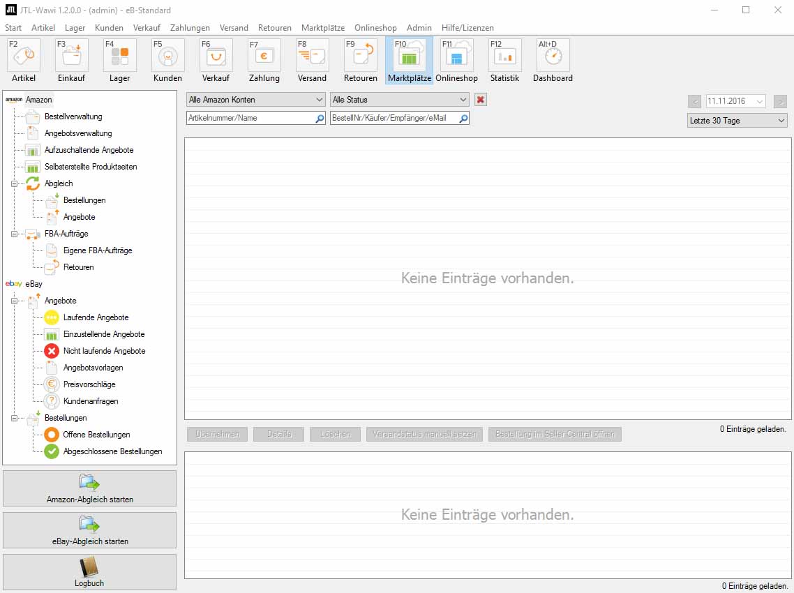 Marktplatzverwaltung in JTL-Wawi