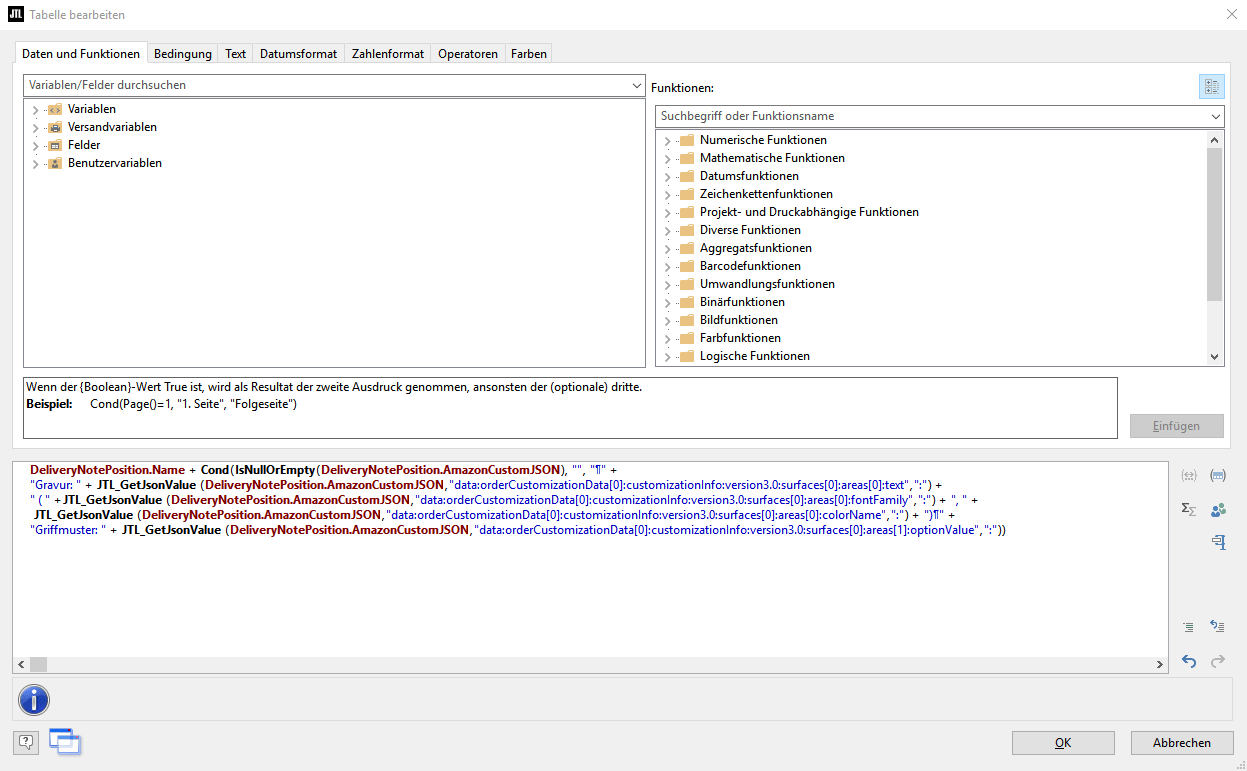 Amazon Custom Daten JTL-Wawi