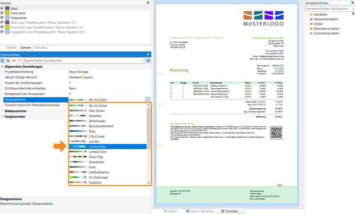 Neues Design der Standardvorlagen in JTL-Wawi