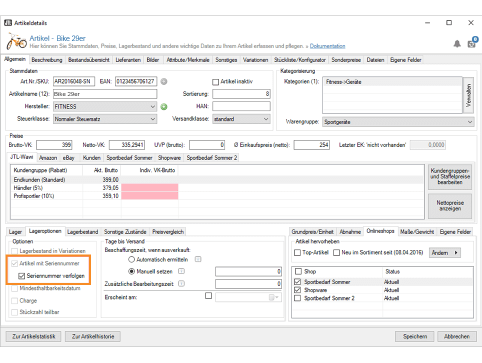 Sport Freizeit Jtl Wawi Serien Rahmennummern