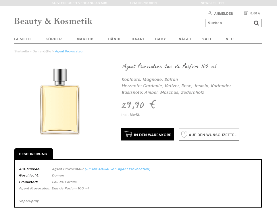 Beauty Kosmetik JTL-Shop Landing Pages Pro Marke