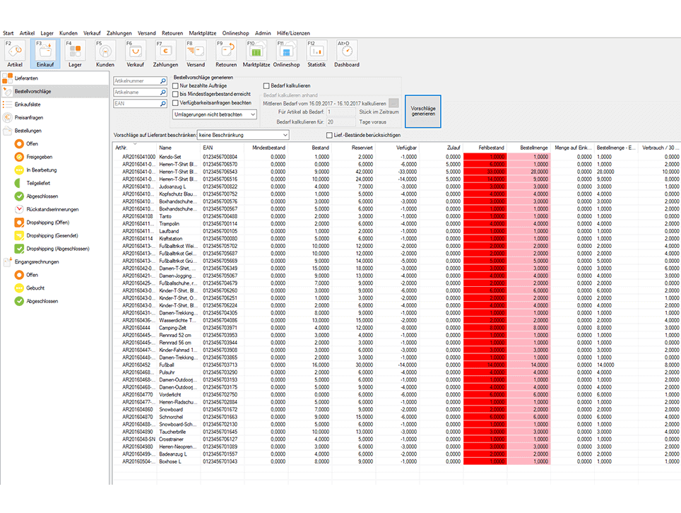 Beauty Kosmetik JTL-WMS Bestellvorschläge Workflows