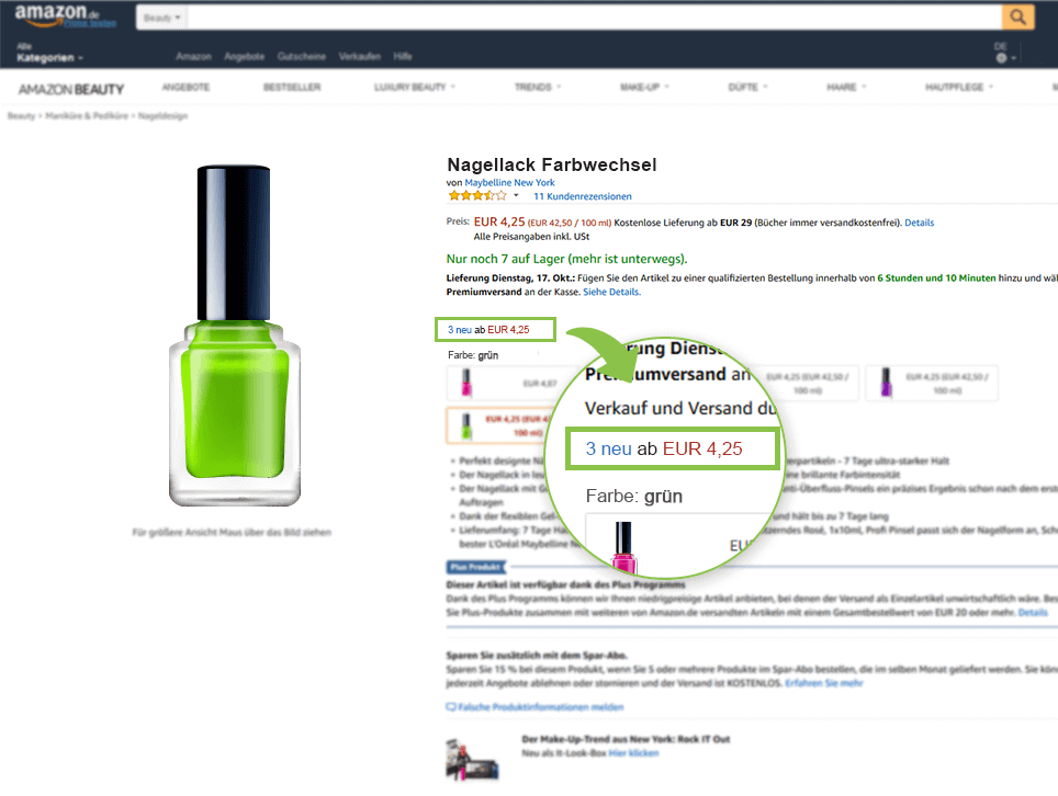 Beauty Kosmetik Marktplätze andere unterbieten