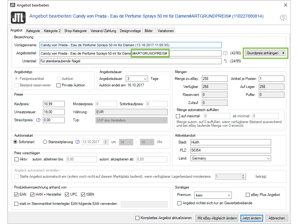 Beauty Kosmetik Marktplätze Grundpreise