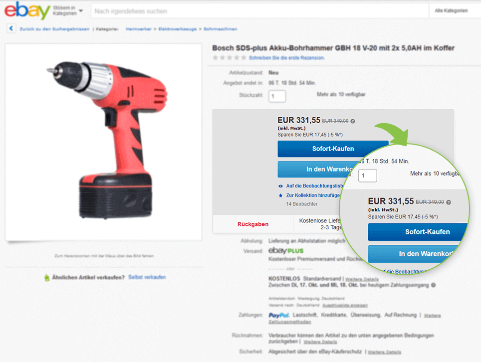 Werkzeug Maschinen JTL-eazyAuction Streichpreise