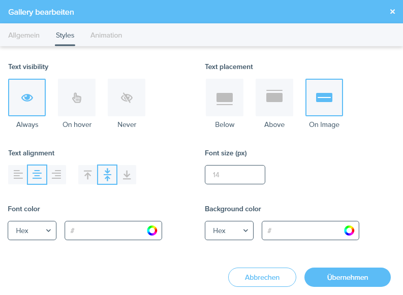 Galerie Einstellungen Onpage ComposerJTL-Shop5