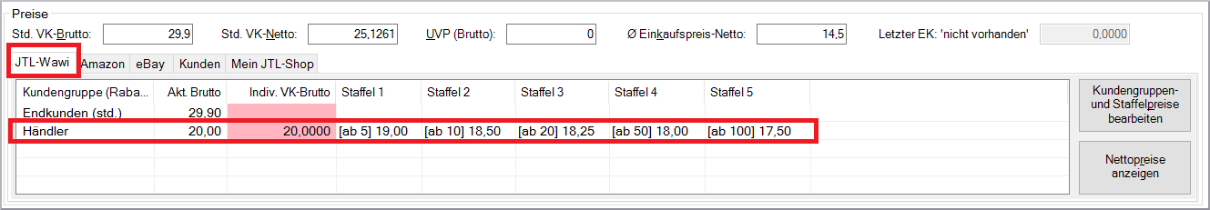JTL Amazon Business Staffelpreise