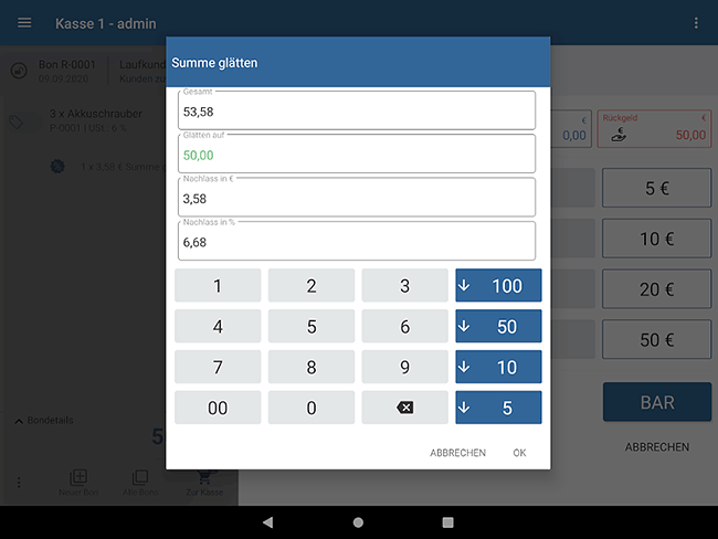 Summe glätten JTL-POS