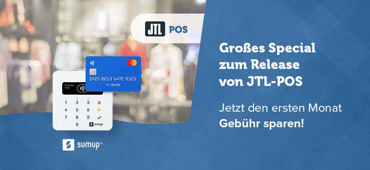 Kartenlesegerät mit Karte von SumUp für bargeldlose Bezahlung