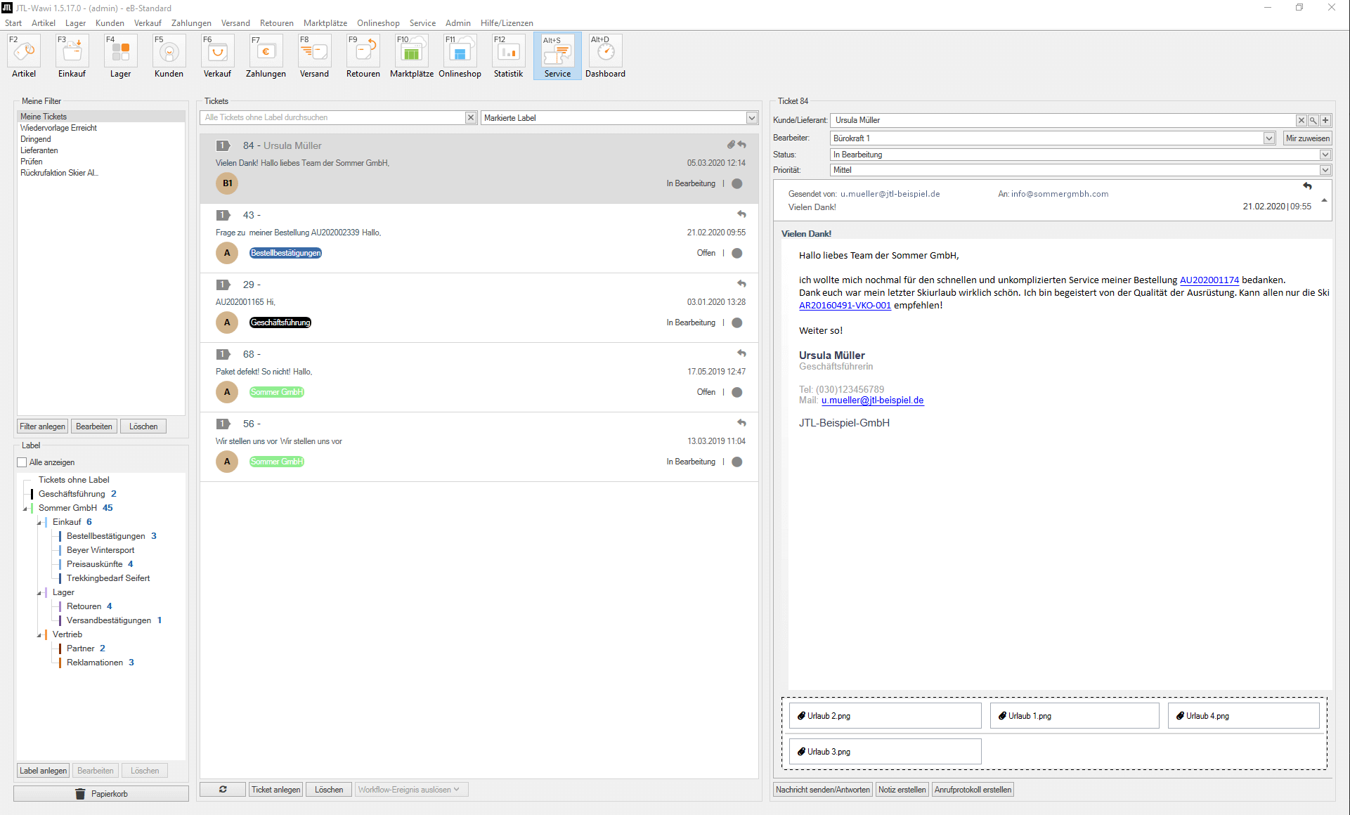Servicedesk in JTL-Wawi
