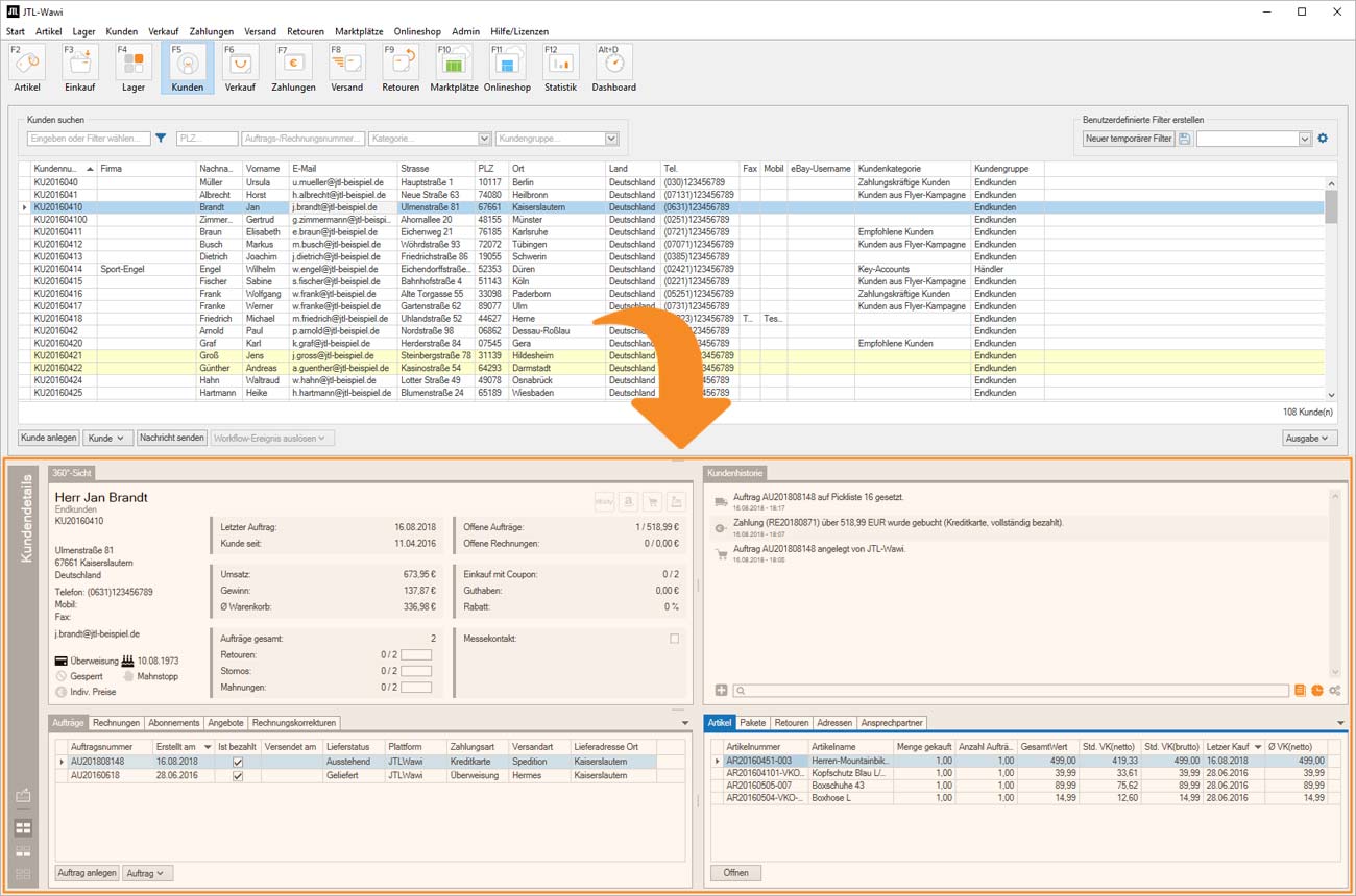 JTL-Wawi Kundenverwaltung