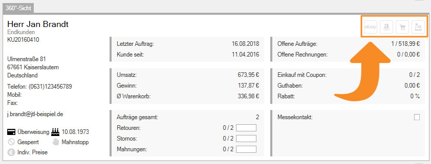 Wichtiger teil des Kundenwidgets