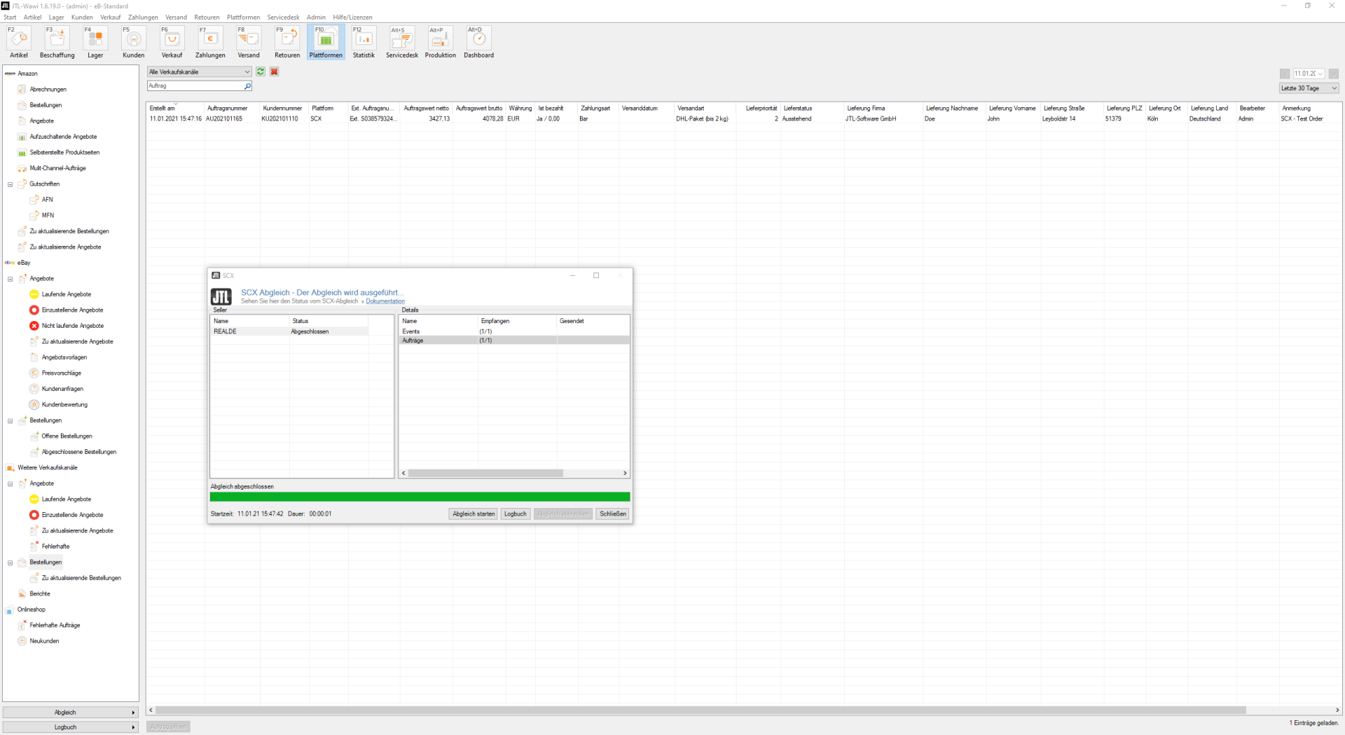 JTL-Wawi SCX Abgleichs-Dialog